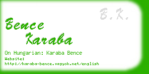 bence karaba business card